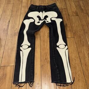 MNMl Skeleton Jeans Black 28x32 Streetwear Hypebeast
